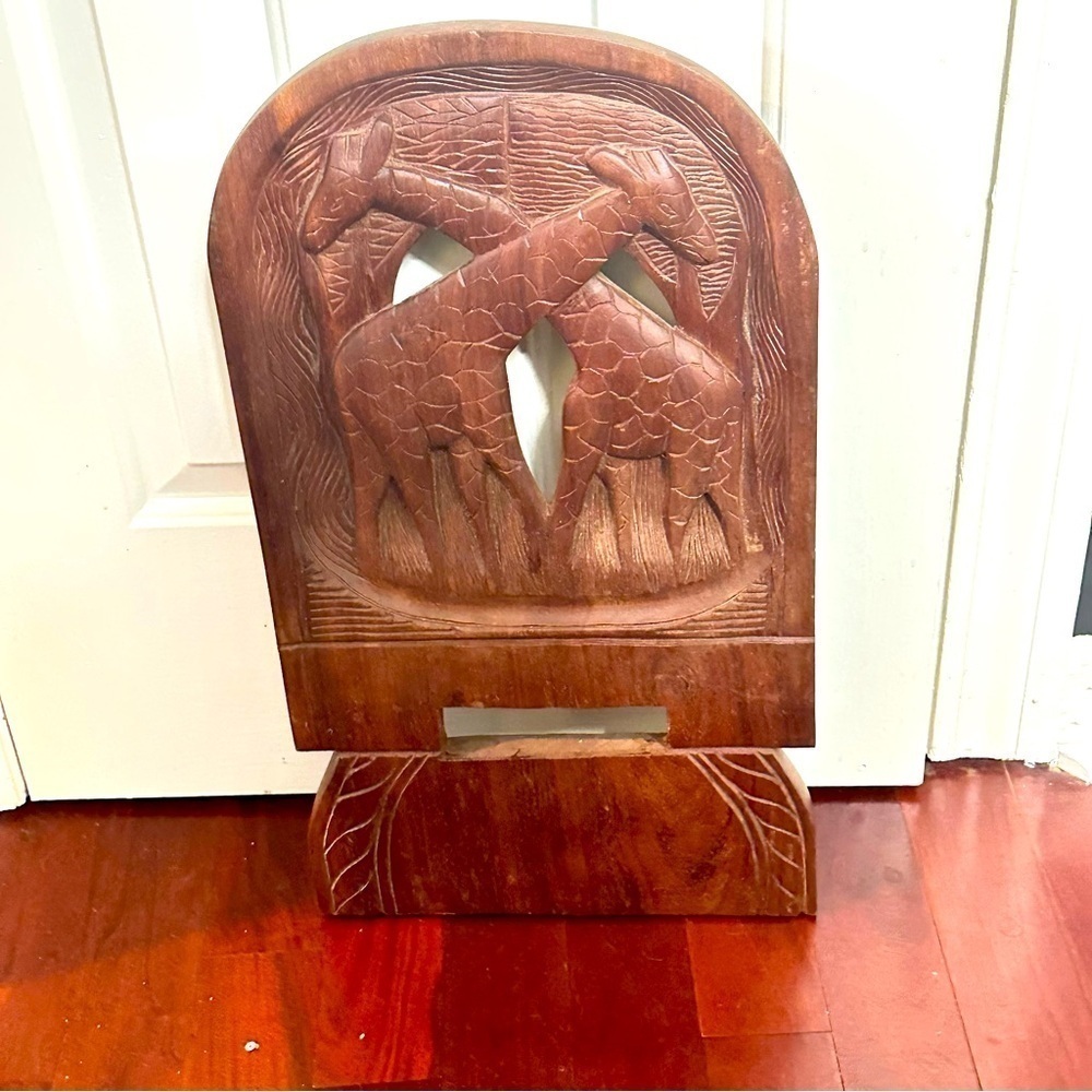African Tribal Birthing Chair artisan wall hanging tribal carved back only